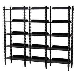 Baxton Studio Lucera Bobbin 5-Tier Display Shelf, Black
